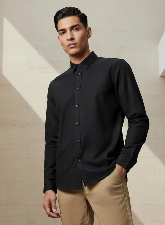 سبلاش فيڤ Men Regular Fit Collared Long Sleeve Shirt